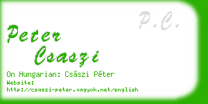 peter csaszi business card